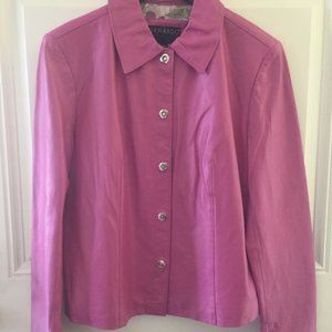 Bernardo Genuine Soft Leather Jacket/Petunia Pink/Snap Closure/Size L/NWT!!!